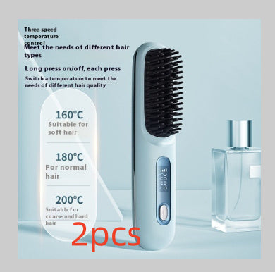 2 In 1 Straight Hair Comb Wireless Hair Straightener