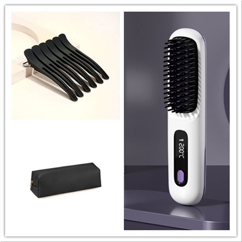 2 In 1 Straight Hair Comb Wireless Hair Straightener